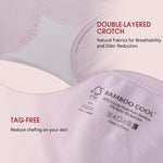 BAMBOO COOL Women's Underwear High Waisted Brief Ladies Seamless Panties Moisture Wicking Stretchy Full Coverage