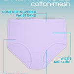 Fruit of the Loom womens Breathable Underwear, Regular, Brief - Cotton Mesh - 6 Pack Assorted Colors, 8 US