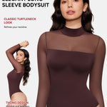 Nebility Long Sleeve Body Suits Mesh Bodysuit - Shapewear Bodysuit Turtleneck Thong Going Out Tops Fall Outfits