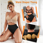 Werena Tummy Control Thong Shapewear for Women Seamless Shaping Novelty Thong Panties Body Shaper Underwear(02# Black-no boning,3X-Large)