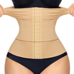 Nebility Waist Trainer for Women Corset Shapewear Tummy Control Segmented Waist Cincher Postpartum Faja Body Shaper with Adjustable Strap(Beige,XXX-Large)