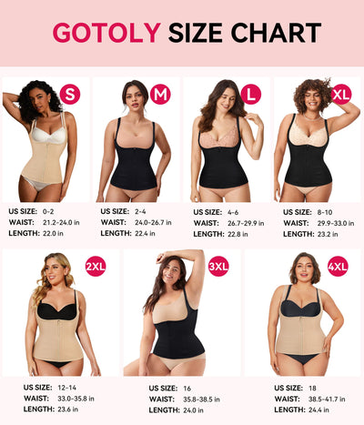 Gotoly Waist Trainer Corset for Weight Loss Sport Body Shaper Tummy Fat Burner(M Fits 24.4-27.5 Inch Waistline, Black)