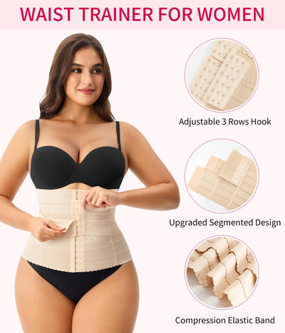 Gotoly Waist Trainer for Women Corset Shapewear Tummy Control Faja Body Shaper Postpartum Segmented Waist Cincher(Beige,Medium)