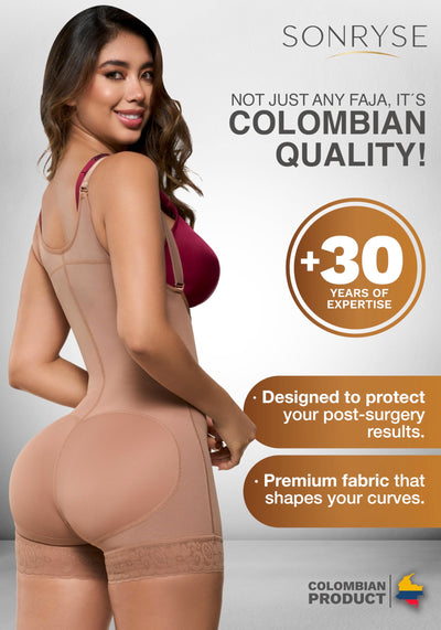 Sonryse Stage 2 faja Tummy Tuck Compression Garment | Faja Body Shaper Shapewear for Women | Fajas Colombianas Moldeadoras Mocha XS
