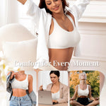 Wireless Jelly Seamless Bras for Women No Underwire Tshirt Full Coverage Padded Bra Comfortable Supportive Everyday Bralettes(01#White(Full Coverage),S)
