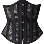 SHAPERX 26 Double Steel Boned Breathable Mesh Corset Heavy Duty Waist Training Shaper, SZ1996-Black-XS