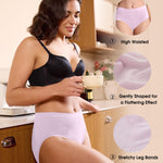 BAMBOO COOL Women's Underwear High Waisted Brief Ladies Seamless Panties Moisture Wicking Stretchy Full Coverage
