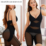 REYEOGO Bodysuit Shapewear for Women Tummy Control Butt Lifter Full Body Shaper Thigh Slimmer Faja V-Neck Jumpsuit Body Suit