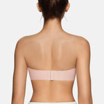 Vertvie Womens Strapless Bra Jelly Push Up Seamless Bandeau Bra Wireless Non Slip Silicone Tube Top Bras Padded Bralette(Airy Nude,Small)