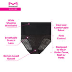 Maidenform womens Tame Your Tummy Shaping Lace With Cool Comfort Dm0051 Shapewear Briefs, Black, Large US