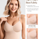 BRABIC Tummy Control Shapewear for Women Seamless Shapewear Bodysuit Body Shaper Waist Trainer Body Suit(Beige, Large)