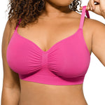 Bralettes for Women Wireless Bra Comfort Fit Seamless Bralettes High Elasticity Everyday T-Shirt Bra Pink Large