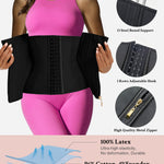 GainKee Waist Trainer for Women Corset Workout Cincher Body Shaper Tummy Control Shapewear Sweat Trimmer Latex Zipper (Black,M)