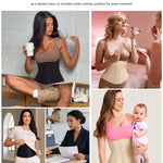 Nebility Waist Trainer for Women Corset Waist Cincher Shapewear Tummy Control Workout Body Shaper Compression Girdle Beige