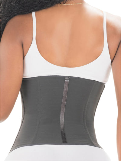 Sonryse 023ZL Fajas Colombianas Reductoras y Moldeadoras Open Bust Tummy Control Compression Waist Cincher Shaper for Women Black Ash Large