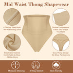 2 Pack Thong Shapewear Waist Cincher Girdle Tummy Control Panties Body Shaper Underwear for Women Seamless Panty