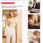 Nebility Compression Tanks for Women Shapewear Tummy Control Body Shaper Cami Tank Top V Neck Camisole