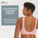 Bali Women's Wireless Bra, Comfort Revolution Full-Coverage Wirefree Bra for Women, Moisture-Wicking