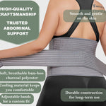 Abdominal Binder Post Surgery - Postpartum Belly Band Wrap | Post C Section Belly Binder Recovery Belt | Stomach Compression Hernia Belt For Men or Women After Pregnancy, Hysterectomy (Small/Medium)
