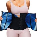 Nebility Waist Trainer for Women Corset Shapewear with Zipper Sweat Waist Trimmer Faja Body Shaper Workout Waist Cincher (Black-blue, X-Small)