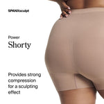 SPANX SPANXsculpt Power Series Boyshort - For All Hemline Lengths - Lightweight Core Control Shapewear - Dig-Free Waistband- Cafe Au Lait - Medium