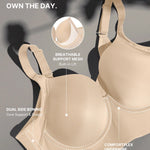 SHAPELLX Women's Bra Push Up Back Smoothing Underwire Shaping Bralettes (Beige, 40DDD)