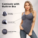JOYSHAPER Shapewear Camisoles With Built in Bra Tummy Control Compression Tank Tops for Women Body Shaper Padded Tanks Grey XL