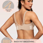 OEAK Womens Deep V Bras Wireless Comfortable Bra Supportive No Underwire Bras Tshirt Push Up Bralettes Plunge Seamless Bra Dark Beige S