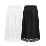 Coucoland White Half Slip Dress - 29" Women's Long Lace Slips for Under Dresses Women Underskirt Shirt Skirt Extender