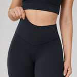 UNISSU Hugcurve No Front Seam High Waisted Workout Leggings for Women Buttery Soft Yoga Pants Gym Athletic Tights - 25'' Black Small