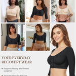 BRABIC Upper Arm Shaper for Women Fajas Post Surgery Compression Sleeves Front Closure Bra Arm Lipo Shapewear Tops(Black, Medium)