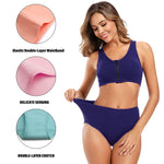 Molasus Women's Soft Cotton Underwear Briefs High Waisted Postpartum Panties Ladies Full Coverage Plus Size Underpants Pack of 5,Large