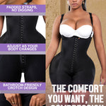 Snatched Body Post Surgery Tummy Control Shapewear Bodysuit | Stage 2 Faja Short Leg | Fajas Colombianas for Post-Op BBL Black XL