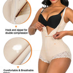 SHAPERX Women's Fajas Colombianas Shapewear Postpartum Tummy Control Body Shaper Butt Lifter Bodysuit, SZ7200-Beige-S