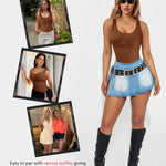 Nebility Bodysuit Shapewear for Women Tummy Control Body Shaper Faja Waist Trainer Seamless Body Suit Going Out Tops