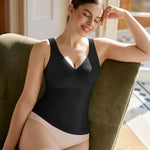 LODAY Compression Tanks for Women Shapewear Tank Top Tummy Control V Neck Camisole Cami Tops(Black, Large)