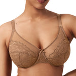 HSIA Minimizer Bras for Women Enchante Full Coverage Underwire Bras Plus Size Lifting Floral Lace Bra for Heavy Breast Coffee
