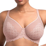 HSIA Minimizer Bras for Women Large Bust Full Coverage Lace Plus Size Bra - Mermaid Scales Dark Pink