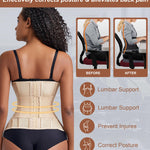 GainKee Women Waist Trainer Trimmer Cincher Corset Tummy Control Body Shaper Workout Sweat Band Slimmer Belly Belt Girdle Apricot S