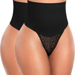 Werena Tummy Control Thong Shapewear for Women High Waist Body Shaper Panties Girdle Lace Shaping Underwear