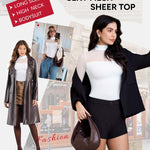 Nebility Women Long Sleeve Bodysuit Turtleneck - Mesh Shapewear Body Suit Tops Thong Going Out Tops Fall Outfits