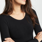 Yummie Women's Long Sleeve Seamless Shaping Thong Bodysuit, Black, Medium/Large