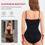 Nebility Shapewear Bodysuit for Women Tummy Control Shapewear Faja Body Shaper Waist Trainer Square Neck Body Suit(Black,Small)
