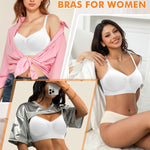 Seamless Jelly T Shirt Bras for Women No Underwire Comfort Wireless Padded Bralettes Soft Support Bras(#01 White(Padded)-Spaghetti Strap,X-Large)