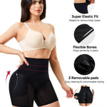 Nebility Butt Lifting Shapewear Control Panties with Butt Pads - Padded Underwear for Women Booty Lifter Shorts Hip Enhancer(Black,L)