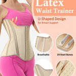 GainKee Long Torso Waist Trainer for Women Workout Fajas Colombianas Waist Cincher Corset Tummy Control Body Shaper Apricot 3XL