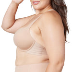 SPANX Smooth Bra-Llelujah! Lightly Lined Racerback Bra - Full Coverage Comfort and Front Closure - Everyday T-Shirt Bra - Naked 2.0-36C
