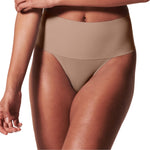 SPANX SPANXsupersmooth Undie-tectable Thong - Comfortable Core Control - Invisible Shapewear - Women No Show Thong Underwear - Cafe Au Lait - Medium