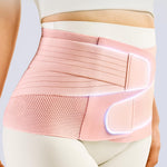 FREETOO Postpartum Belly Band Wrap for Women,Abdominal Binder Post Surgery,for Natural Delivery,C Section Belly Binder Post Partum,Stomach Binder Postpartum with Adjustable Compression,M,Pink