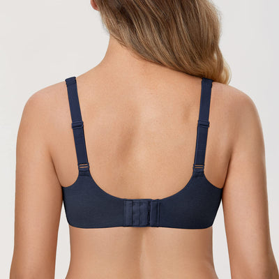 DELIMIRA Minimizer Bras for Women Full Coverage Plus Size Underwire Unlined Supportive Seamless Bra Sapphire Heather 38DD
